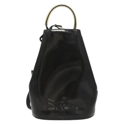Pre-owned Ferragamo Leather Backpack Bag () In Black