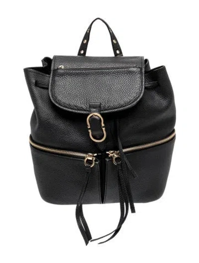 Pre-owned Ferragamo Leather Backpack In Black