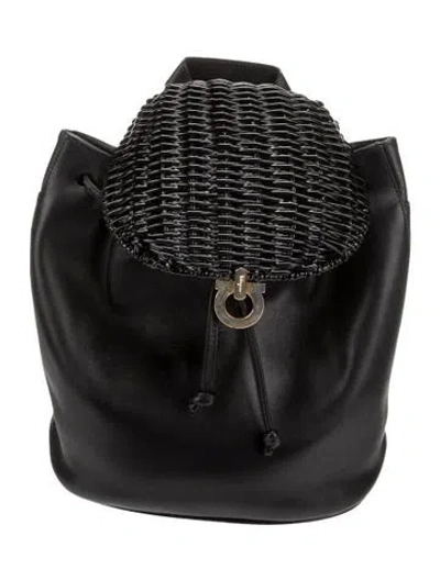Pre-owned Ferragamo Leather Backpack In Black