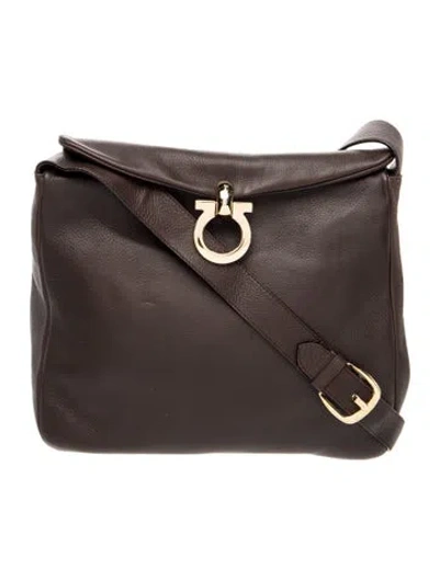 Pre-owned Ferragamo Leather Backpack In Black