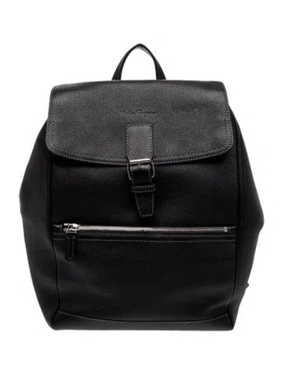 Pre-owned Ferragamo Leather Backpack In Black