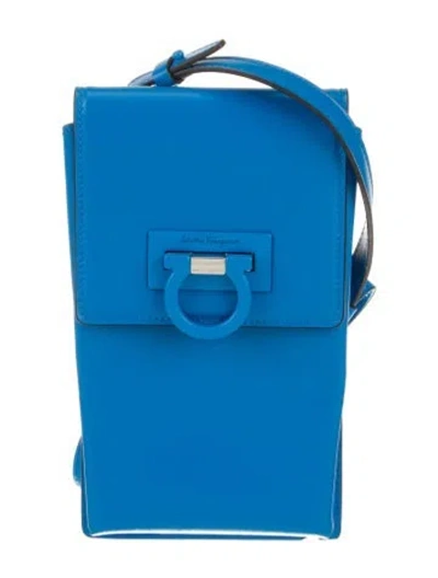 Pre-owned Ferragamo Leather Backpack In Blue