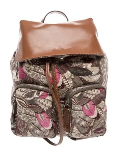 Pre-owned Ferragamo Leather Backpack In Brown