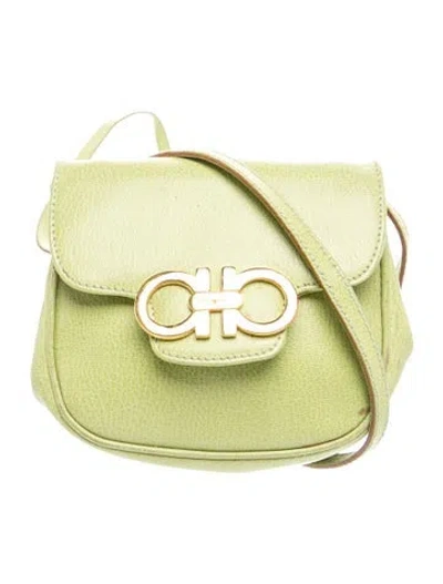 Pre-owned Ferragamo Leather Backpack In Green