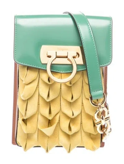 Pre-owned Ferragamo Leather Backpack In Green