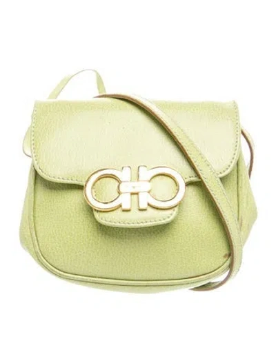 Pre-owned Ferragamo Leather Backpack In Green