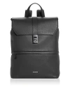 Ferragamo Mens Nero Brand-print Leather Backpack In Nero