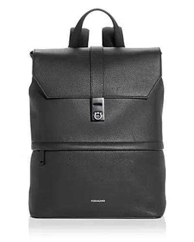 Ferragamo Leather Backpack In Black