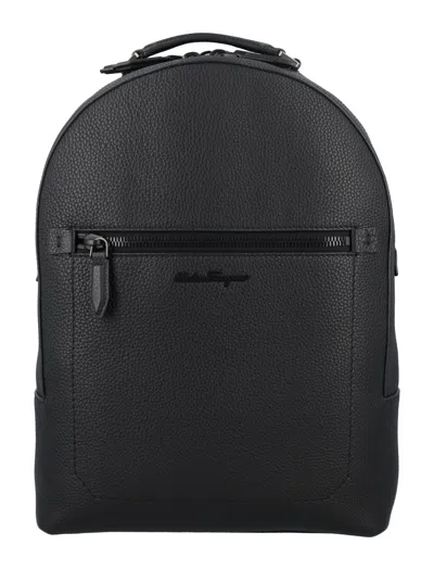 Ferragamo Leather Backpack In Nero || Nero F/25 || Nero