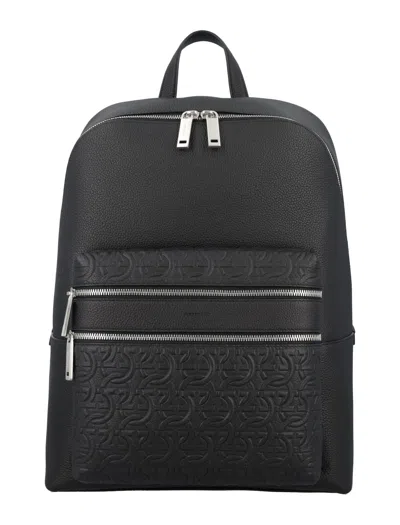 Ferragamo Leather Backpack In Nero || Nero || X 241366