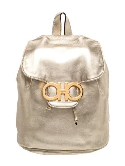 Pre-owned Ferragamo Leather Backpack In Neutrals