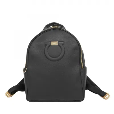 Pre-owned Ferragamo Leather Backpack () In Black