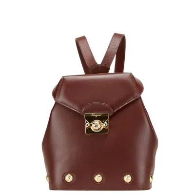 Pre-owned Ferragamo Leather Backpack () In Brown