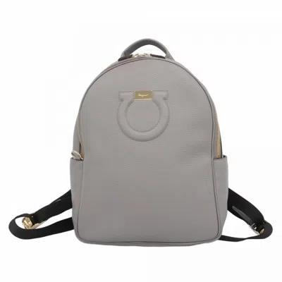 Pre-owned Ferragamo Leather Backpack () In Gray