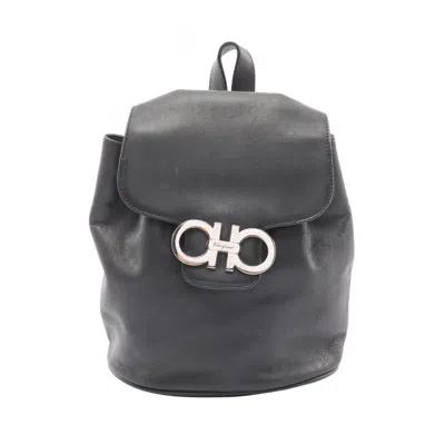 Pre-owned Ferragamo Leather Backpack () In Gray