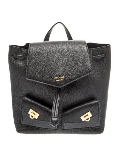 Pre-owned Ferragamo Leather Backpack In White