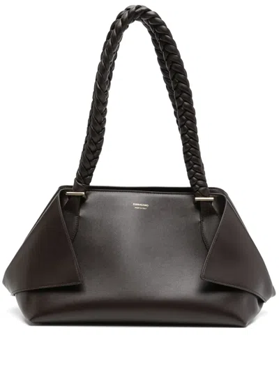 Ferragamo Leather Bag In Brown