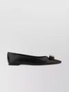 Ferragamo Leather Ballerinas Metal Bow