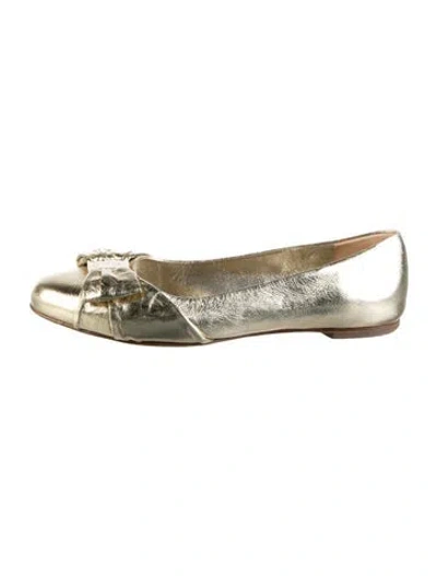 Pre-owned Ferragamo Leather Ballet Flats