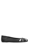 Ferragamo Gancini Ornament Flat Ballerina Shoes In Black