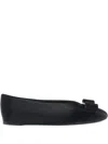 Ferragamo Leather Ballet Flats In Black