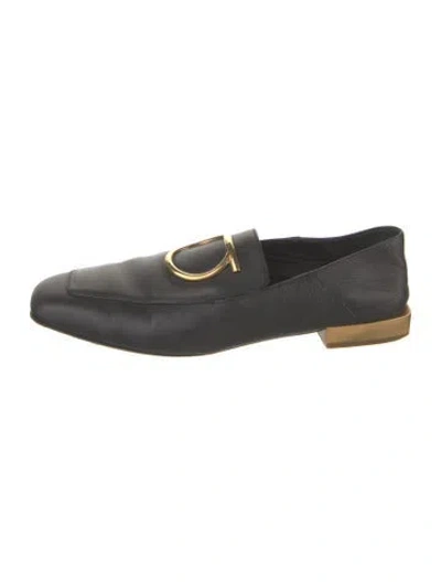 Pre-owned Ferragamo Leather Ballet Flats In Black