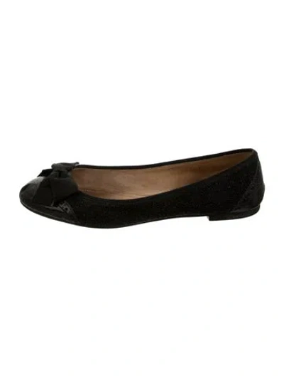 Pre-owned Ferragamo Leather Ballet Flats In Black