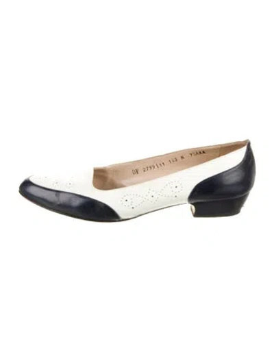 Pre-owned Ferragamo Leather Ballet Flats In Blue