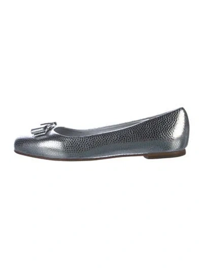 Pre-owned Ferragamo Leather Ballet Flats In Blue