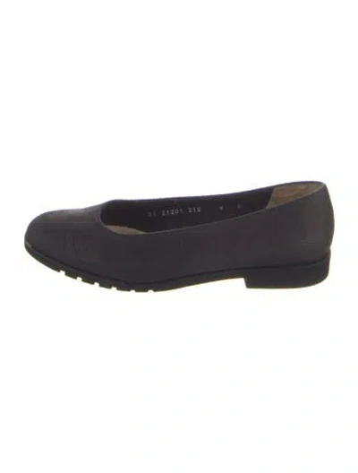 Pre-owned Ferragamo Leather Ballet Flats In Blue