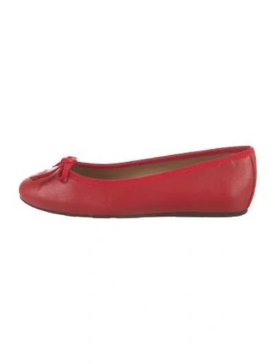 Pre-owned Ferragamo Leather Ballet Flats W/ Tags In Red