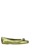 Ferragamo Bow-embellished Ballerina Loafers In Green