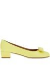 Ferragamo Leather Ballet Flats In Yellow