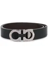 Ferragamo Black Calf Leather Belt In Black