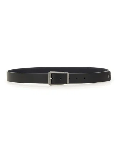 Ferragamo Leather Belt In Black