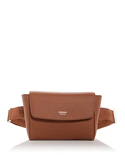 Ferragamo Leather Belt Bag In Brown