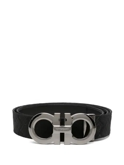 Ferragamo Leather Belt In Black