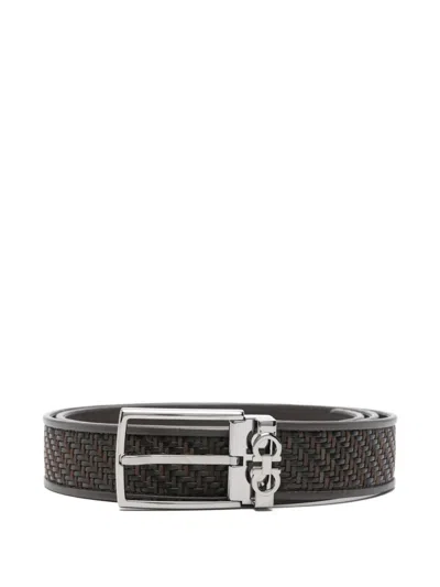 Ferragamo Leather Belt In Black