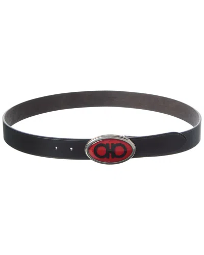 Ferragamo Leather Belt In Black