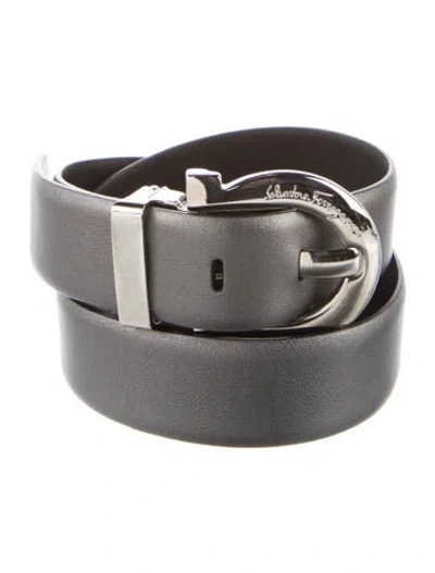 Pre-owned Ferragamo Leather Belt In Black