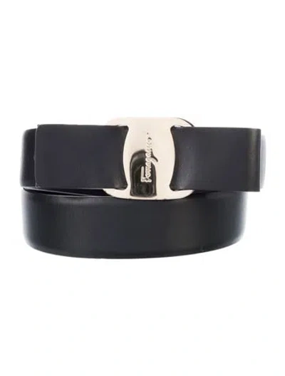 Pre-owned Ferragamo Leather Belt In Black