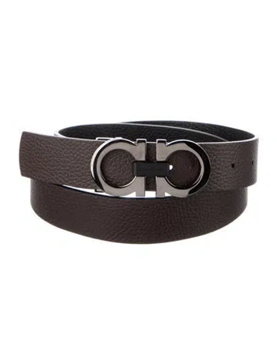 Pre-owned Ferragamo Leather Belt In Black