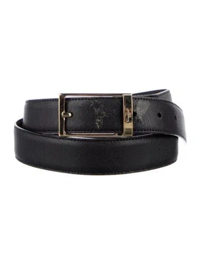 Pre-owned Ferragamo Leather Belt In Black