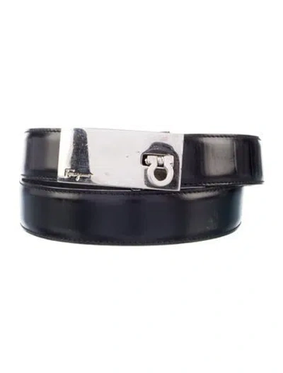 Pre-owned Ferragamo Leather Belt In Black