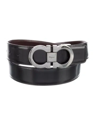 Pre-owned Ferragamo Leather Belt In Black
