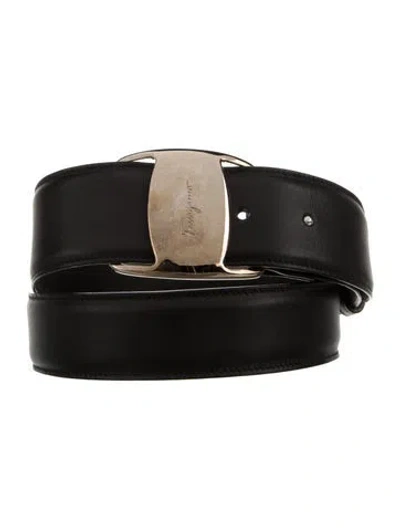 Pre-owned Ferragamo Leather Belt In Black