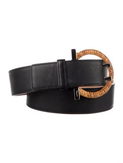 Pre-owned Ferragamo Leather Belt In Black