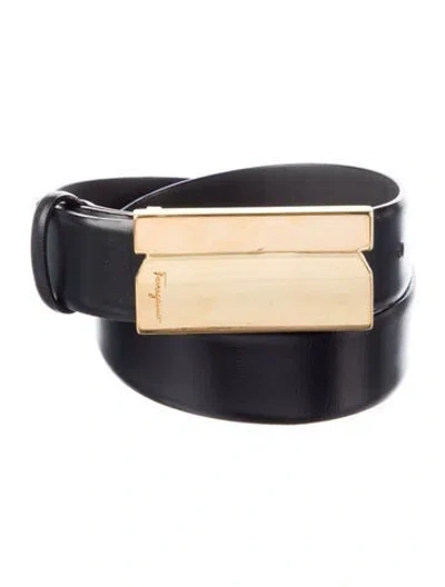 Pre-owned Ferragamo Leather Belt In Black