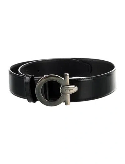 Pre-owned Ferragamo Leather Belt In Black