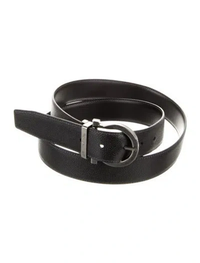 Pre-owned Ferragamo Leather Belt In Black